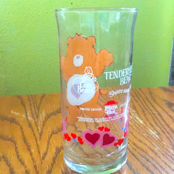 VINTAGE 1983 CARE BEARS TENDERHEART GLASS - Picture 3 of 3